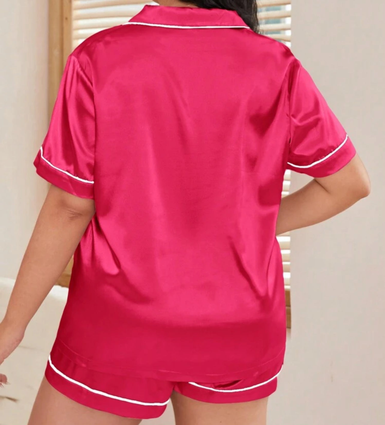 Plus-size Satin Shorts Sleepset