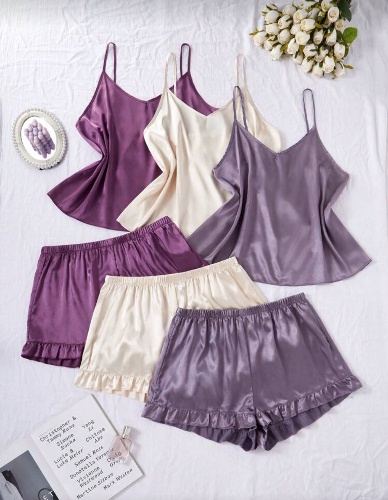 Satin Shorts Sleepset (cream only)