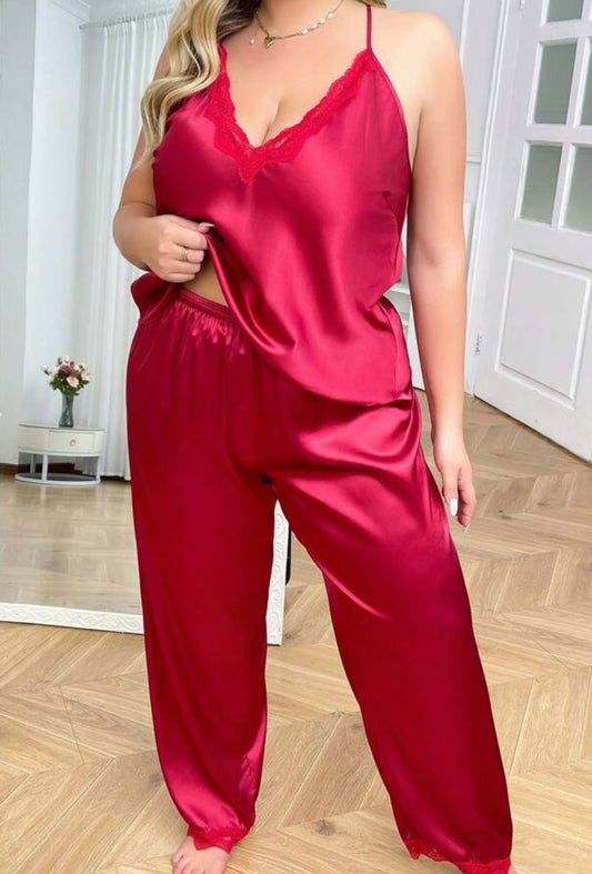 Plus-size Satin Sleepset