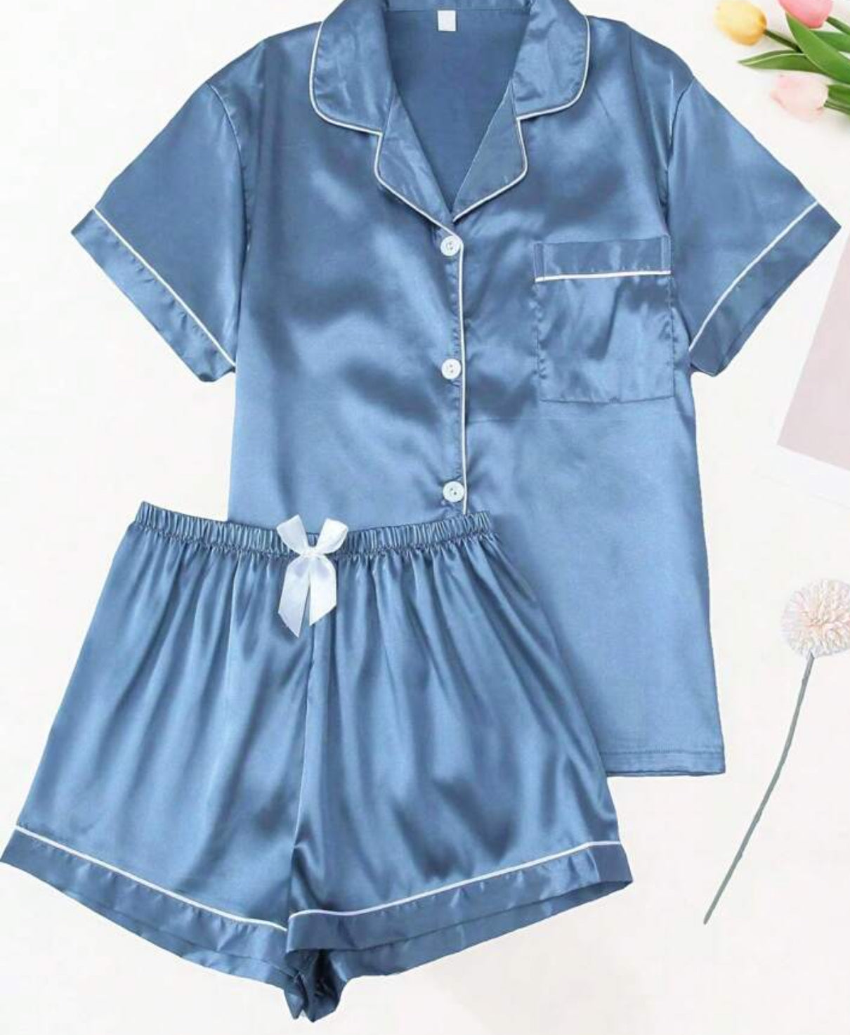 Plus-size Satin Shorts Sleepset